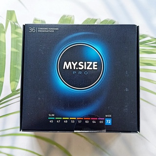 ถุงยางอนามัย ขนาด 72 มม. PRO VYTEX Natural Rubber Latex Condoms Size 72 mm 5, 15 or 36 Pieces (MY.SIZE®)