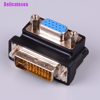 Delicatesea&gt; อะแดปเตอร์สายเคเบิล Dvi-I 24 + 5 Pin Male To Vga 15 Pin Female 90 องศา