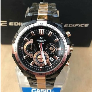 Casio Edifice EFR-554 Black Rose Gold Two Tone Mens Watch