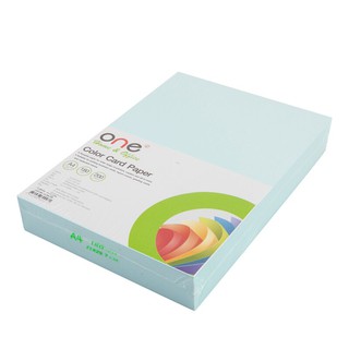 กระดาษการ์ดสี 180 แกรม สีฟ้า (200แผ่น) ONE 180 gram color card paper, blue (200 sheets) ONE