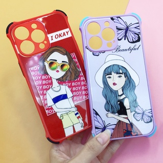 เคส i6+/11/13/13pro/13pro maxพร้อมส่งจากไทย!!เคสมือถือ กันกระแทก กันกล้อง การ์ตูนขอบสี