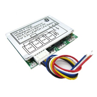 บอร์ดป้องกันแบตเตอรี่  Protection Board Bms+Balance  LifePo4  4S 12.8V 100A