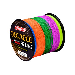 สายพีอี ถัก 8 สลับสี ยี่ห้อ PROBEROS ยาว300ม.เหนียว นุ่ม ลื่น ทน by MoobinFishing​