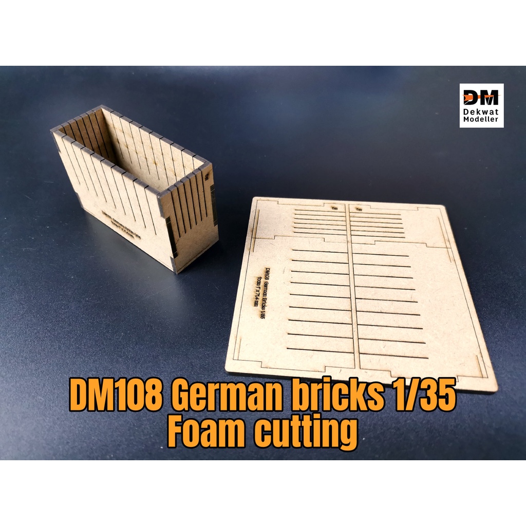 Diorama 1/35 DM108 German bricks. ชุดตัดโฟม ทำโมเดลอิฐ สำหรับฉากไดโอรามา