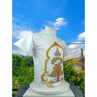 **เสื้อยืดลาย ยักษ์ ท้าวเวสสุวรรณ เสื้อยืดคอกลม สีขาว ลาย ยักษ์ ท้าวเวสสุวรรณ เสื้อคอกลม เสื้อยืด เสื้อผ้าผู้ชาย-ผู้หญิง