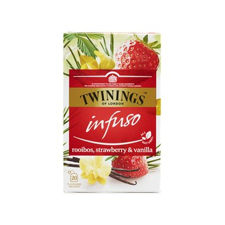 [แยกซอง/ยกกล่อง] Twinings Infuso ROOIBOS, STRAWBERRY &amp; VANILLA ไม่มีคาเฟอีน