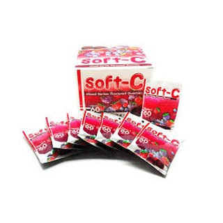 Soft-C Mixed Berries Flavoured Gummies Vitamin C ซอฟท์ขซี (มิกซ์เบอร์รี่กัมมี่ส์) 1 กล่องใหม่ 24 ซอง