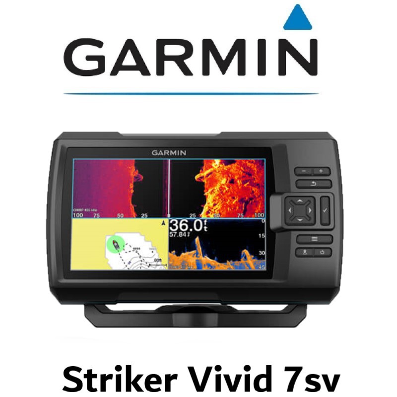เครื่องหาปลา + GPS ยี่ห้อ Garmin Striker Vivid 7sv + GT52HW-TM 12pin