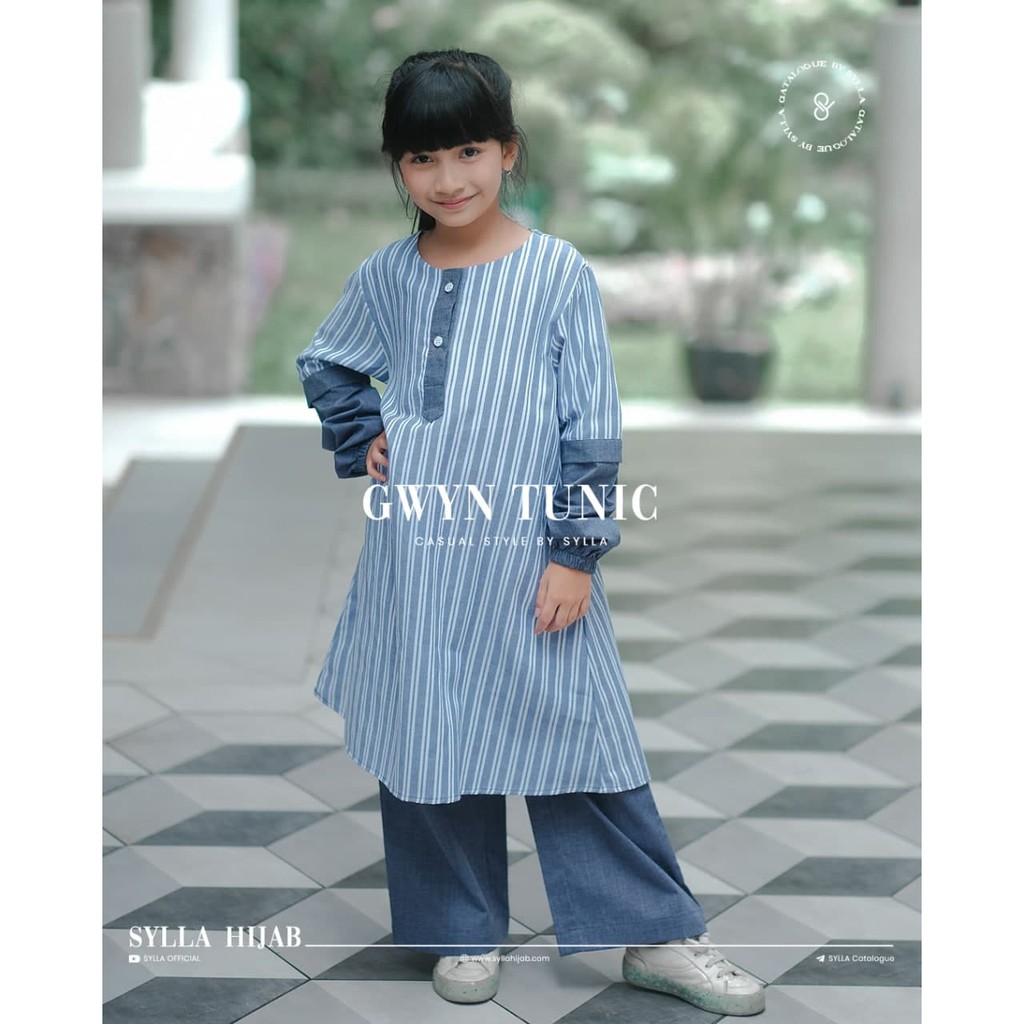GWYN Tunic Set Kulot Muslim Children Couple Mom n Kids Simple by Sylla Hijab