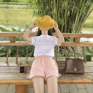 🚀ส่งเร็ว🚀M-3XL💕ใหม่+ราคาถูกที่สุด💕กางเกงขาสั้น กางเกงวอร์มขาสั้นเอาขอบยางยืด สไตส์เกาหลิโพลีเนือดีผ้าใส่สบายมาก