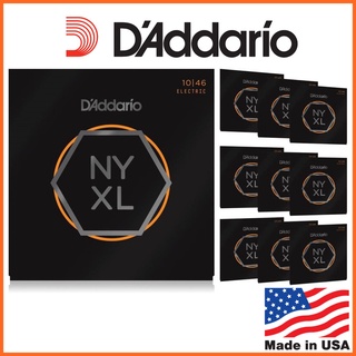 สายกีต้าร์ไฟฟ้า D’Addario NYXL เบอร์ 10-46 ของแท้ 100% ผลิตในสหรัฐ เสียงดี ทนทาน มาตรฐานระดับโลก Regular Light10-46