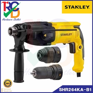 Stanley สว่านโรตารี 3 ระบบ รุ่น SHR264KA-B1 26 มม. 800 วัตต์ ,พร้อมหัวเจาะไม้  เหล็ก และดอกสว่าน 5 ดอก