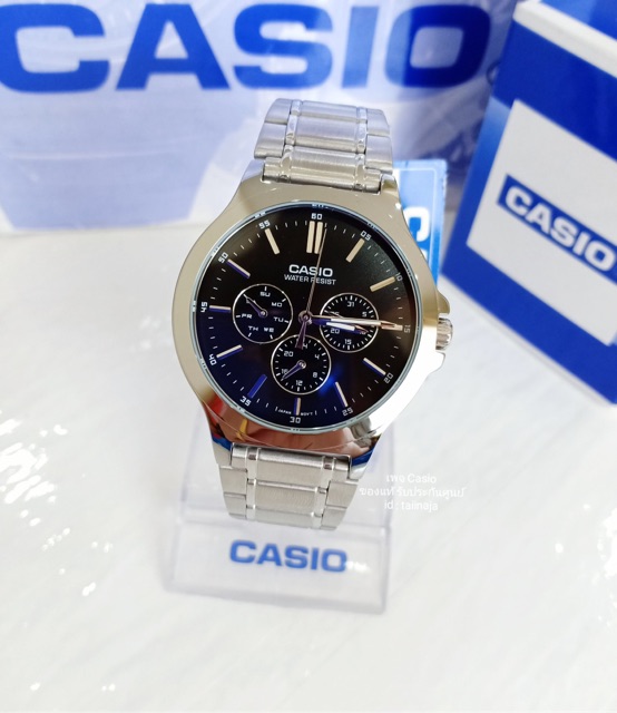 นาฬิกา CASIO รุ่น MTP-V300D นาฬิกาสำหรับคุณผู้ชาย 6 เข็ม 3 วง บอกสัปดาห์ บอกวันที่ บอก 24 ช.ม. ราคาพ