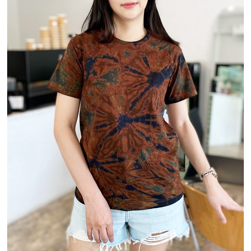 ( ม่อฮ่อมแพร่ ) เสื้อยืดมัดย้อม ชายหญิง ใส่ได้ ไม่เข้ารูป เนื้อผ้าcotton