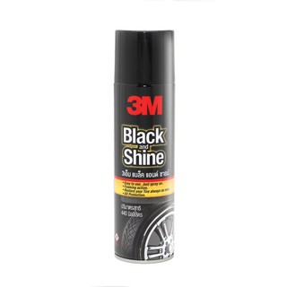 3M Black And Shine, 440Ml 3เอ็ม ผลิตภัณฑ์โฟมทำความสะอาดและเคลือบเงายางรถยนต์ ขนาด 440 มิลลิลิตร