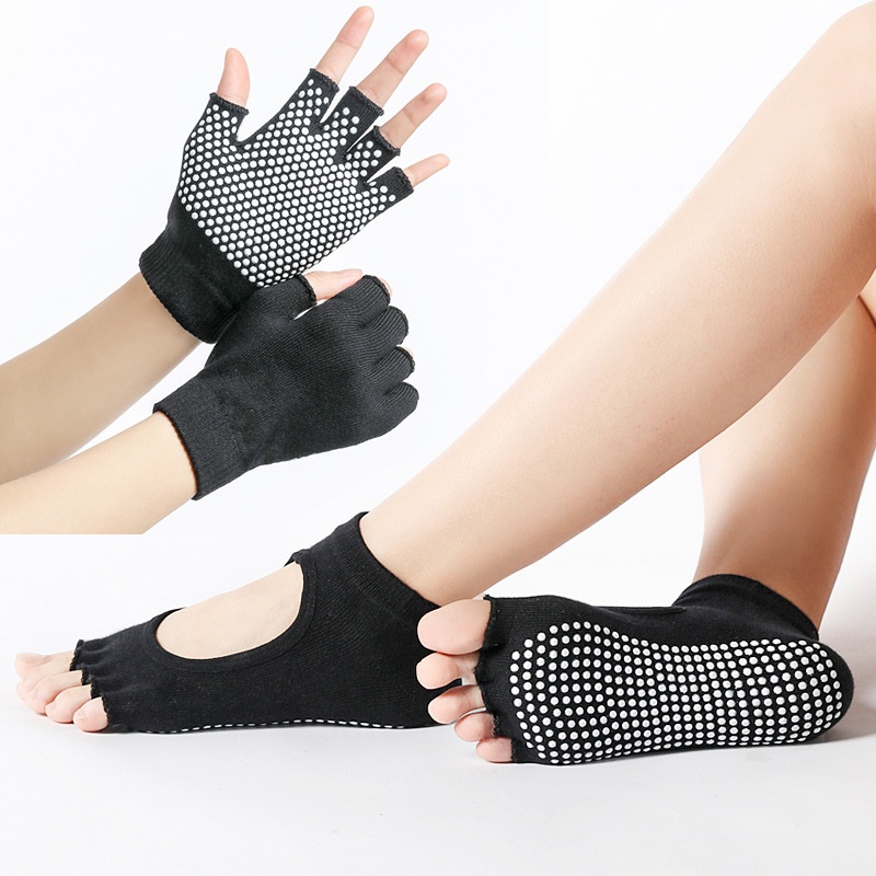 one set women's Yoga socks and gloves set