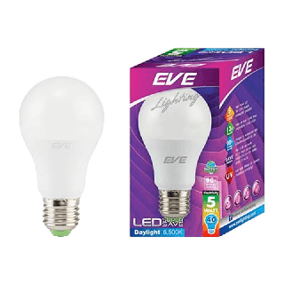 EVE หลอดแอลอีดี LED A60 Super SAVE 5วัตต์ และ 7วัตต์ เดย์ไลท์-วอร์มไวท์ ขั้ว E27อายุการใช้งาน 20,000ชม. ประหยัดพลังงาน