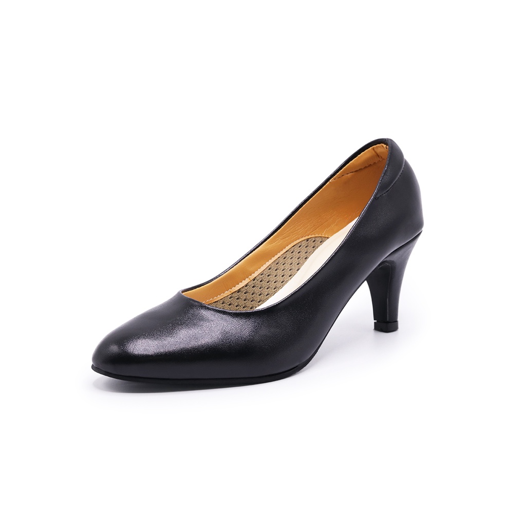 Pretty Popteen รองเท้าคัทชูผู้หญิง ส้นสูงแบบหุ้มส้น รุ่น PT-2712 สีดำ