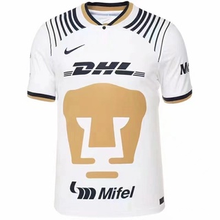 เสื้อกีฬาแขนสั้น ลายทีมชาติฟุตบอล Pumas UNAM Mexiko 2022-2023 ชุดเหย้า สีขาว