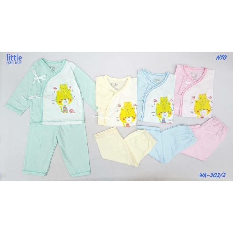 little home baby ชุดเด็กอ่อนแขนขายาวแบบผูกหน้า(0-3เดือน)