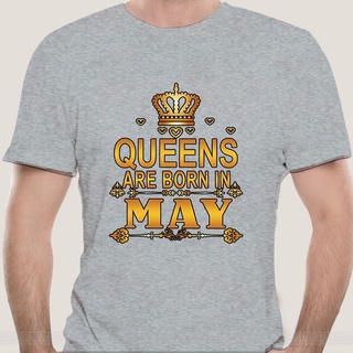 เสื้อยืดผ้าฝ้ายพิมพ์ลายแฟชั่น GILDAN เสื้อยืดแขนสั้น ผ้าฝ้าย พิมพ์ลาย Queens Are Born In May Zomer สไตล์คลาสสิก กันลื่น