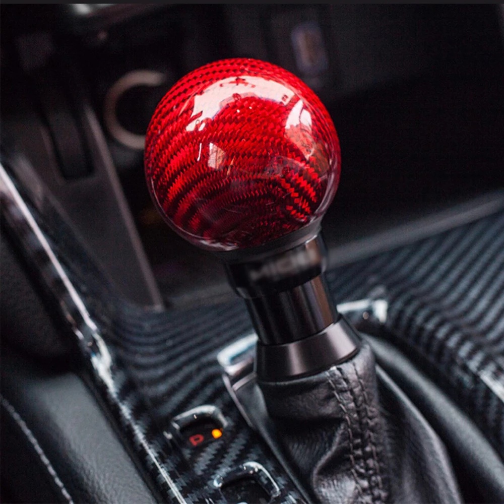 จริง ด้วยปุ่ม หัวเกียร์คาร์บอนไฟเบอร์ แบบกดลงอัตโนมัติ สําหรับ Honda civic Accord FIT