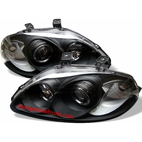 ไฟหน้า โปรเจคเตอร์ ไฟหน้าแต่ง HONDA CIVIC EK ซีวิค 1996 1997 1998 โคมดำ