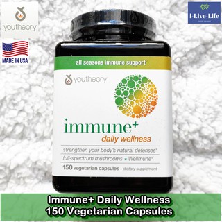 สารสกัดจากเห็ดออร์แกนิก 6 ชนิด Immune+ Daily Wellness 150 Vegetarian Capsules - Youtheory