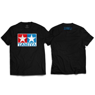 สุดยอดไฟ เสื้อยืดคอกลมแขนสั้นสีดำ ลายTAMIYA คนดัง