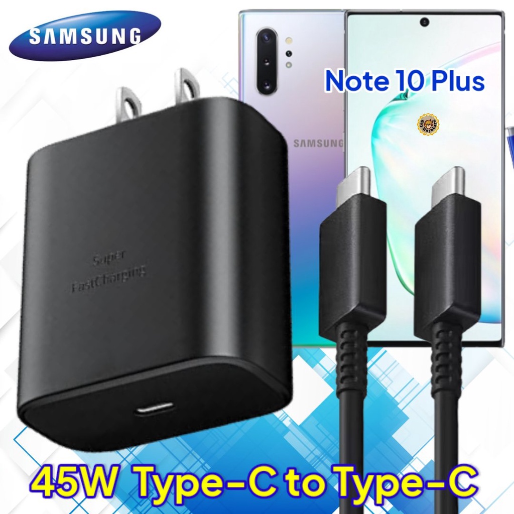 ที่ชาร์จ Samsung Note 10 Plus 45W Usb-C to Type-C ซัมซุง หัวชาร์จ สายชาร์จ 2เมตร Super Fast Charge เร็ว ไว ชาร์จด่วน แท้