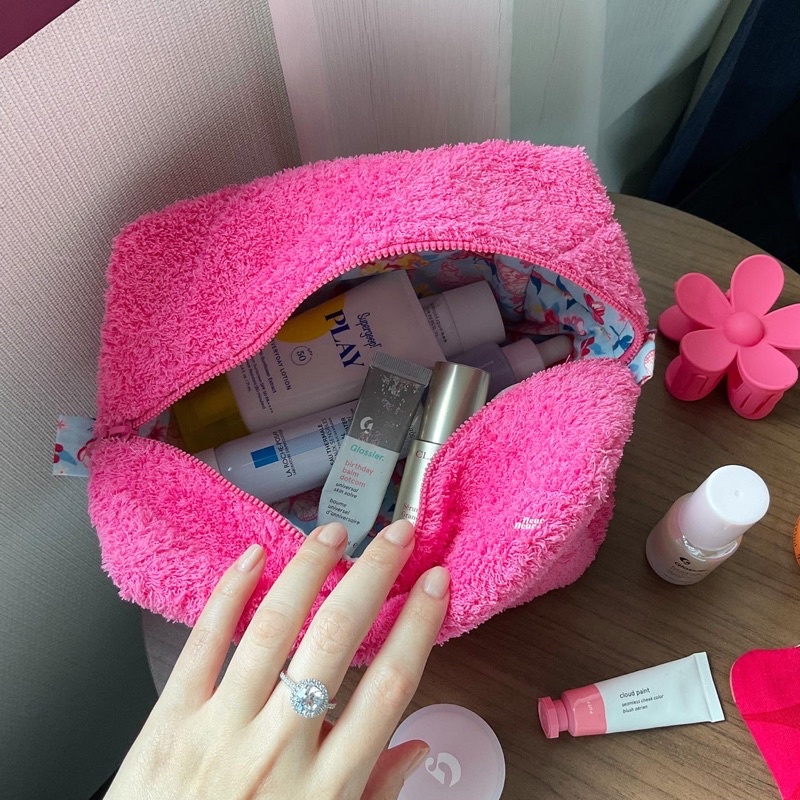 Lady Pink Terry Pouch กระเป๋าเครื่องสำอาง