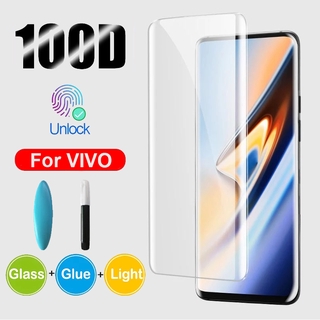 ฟิล์มกระจกนิรภัยกันรอยหน้าจอ UV แบบโค้ง สําหรับ VIVO V29 Lite V27 V25 S17 Y78 Y78+ iQOO X90 X80 X70 X60 X50 Pro Plus Nex 3 3s