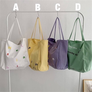 🥐พร้อมส่ง🥐 กระเป๋าผ้า ลายตัวอักษร