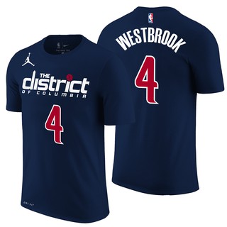 เสื้อยืด ลายบาสเก็ตบอล Nba Washington Wizards 4 Russell Westbrook CIty สําหรับผู้ชาย