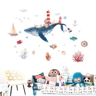 (zooyoo) สติ๊กเกอร์ลายการ์ตูน undersea world สําหรับติดตกแต่งผนังห้อง