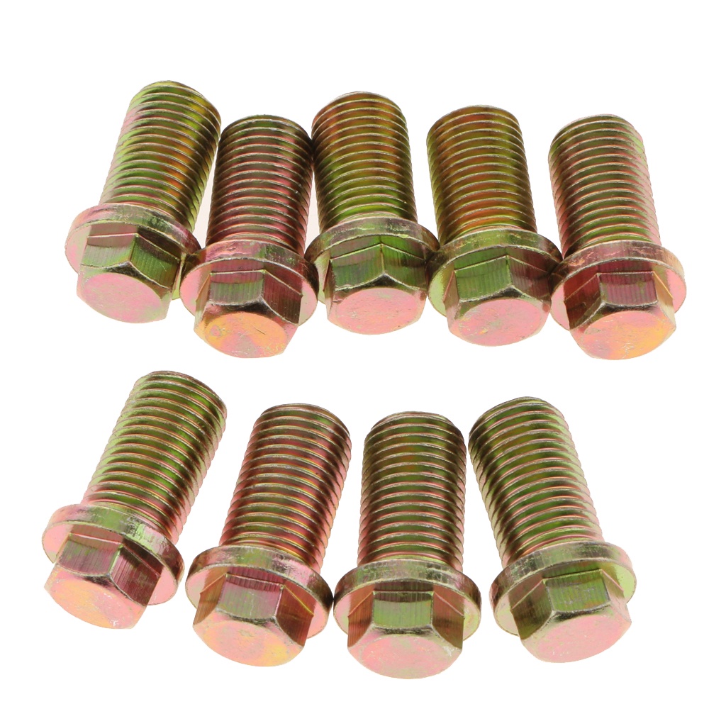 10Pcs Metal Engine Oil Pan Drain Screw Bolt Nut M14x1.5 For