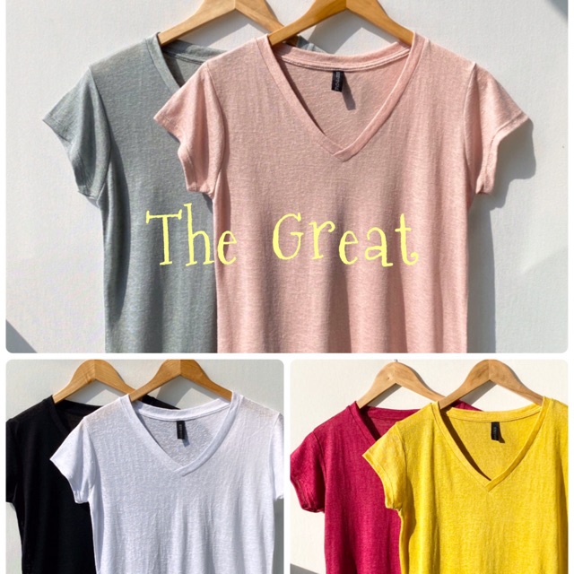 เสื้อคอวีผ้าสลาฟ ใส่สบาย อก 36-37 ยาว 23-24