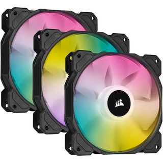 CORSAIR iCUE SP120 RGB Elite Performance 120mm PWM Triple Fan Kit - BLACK สีดำ