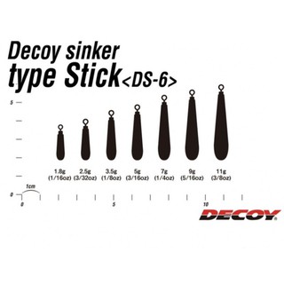 DECOY Sinker Type Stick DS-6 /2.5g ,3.5g ,5g ,7g