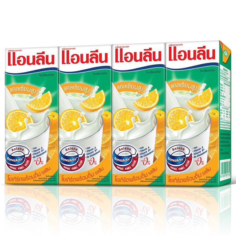 Anlene UHT drinking yoghurt orange flavored 180 ml, 8 boxes