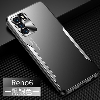 เคส OPPO Reno 6 5G สำหรับ OPPO Reno 6 5G【เคลือบอลูมิเนียมอัลลอยด์ + TPU + PC เคสโทรศัพท์ กันกระแทก 】