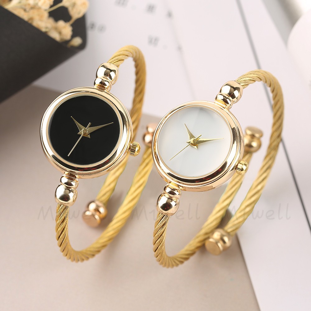 Miwell นาฬิกาข้อมือ สายลวด สีทอง หรูหรา แฟชั่นสําหรับผู้หญิง WH2033-85