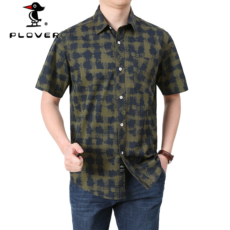 เสื้อเชิ้ตผู้ชาย PLOVER เสื้อแขนสั้น ลายตารางหมากรุก Plus Size M-5XL ราคา ถูกที่สุด ดีลบีเคเค แกลเลอรีภาพที่ 6