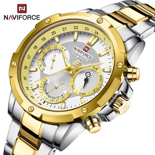 Naviforce Seiko Movement นาฬิกาข้อมือ สายสแตนเลส อเนกประสงค์ สําหรับผู้ชาย 9196