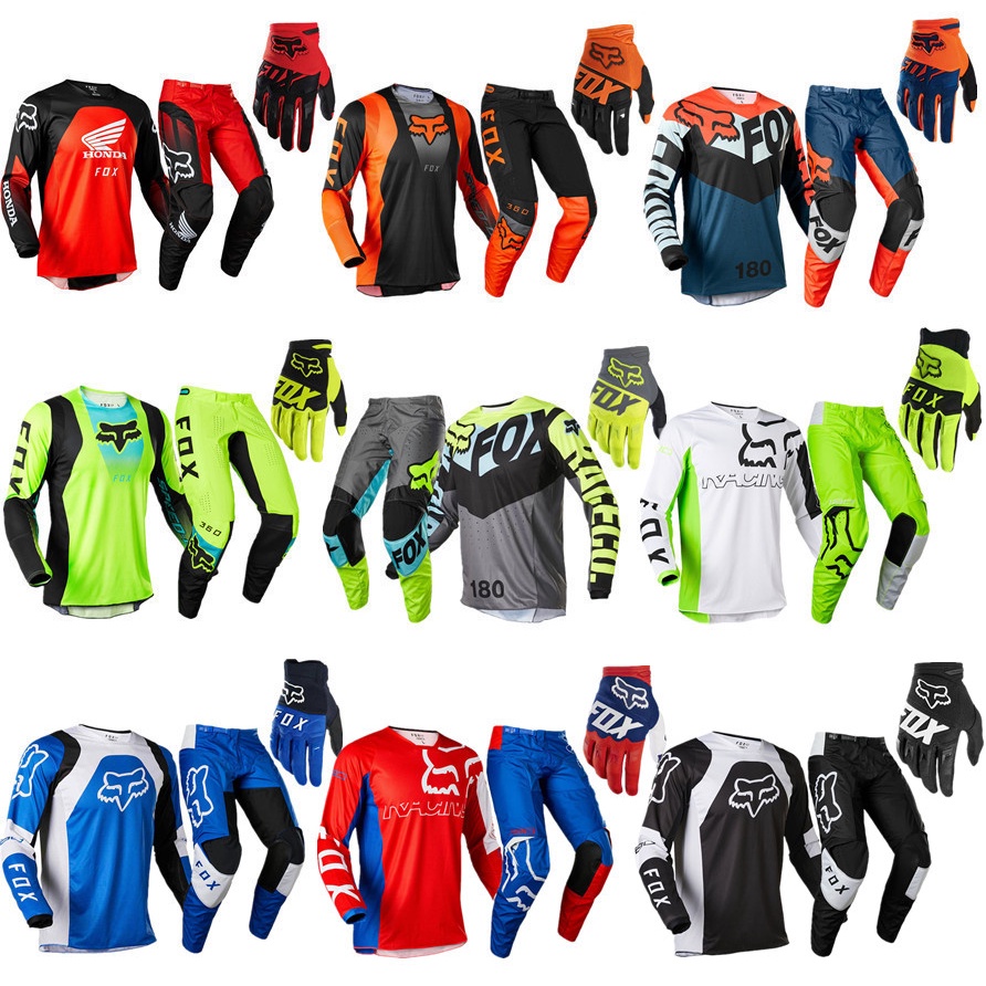 ชุดเสื้อกีฬาแขนสั้น ลาย FOX MX Combo BMX และถุงมือ และสูท สําหรับผู้ชาย 2022