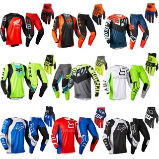 ชุดเสื้อกีฬาแขนสั้น ลาย FOX MX Combo BMX และถุงมือ และสูท สํ…