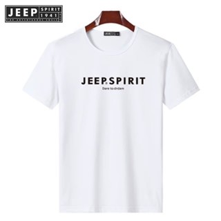 JEEP SPIRIT 1941 ESTD เสื้อยืดคอกลม แขนสั้น ผ้าฝ้าย 100% ทรงหลวม ขนาดใหญ่ แฟชั่นฤดูร้อน สําหรับผู้ชาย