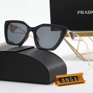 ใหม่ แว่นตากันแดด หรูหรา ระดับไฮเอนด์ สีดํา สไตล์วินเทจ สําหรับผู้หญิง 3051 PRADA 2023