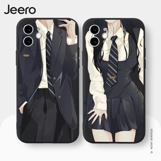 Jeero เคสคู่ เคสไอโฟน คู่รัก กันกระแทกซิลิโคนนุ่มการ์ตูนน่ารักตลก เคสโทรศัพท์ Compatible for iPhone 15 14 13 12 11 Pro Max SE 2020 X XR XS 8 7 6 6S Plus พลัส HFE1907