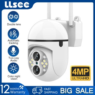 Llsee กล้องวงจรปิดรักษาความปลอดภัย HD เลนส์คู่ wifi IP มองเห็นกลางคืน IP66 IP CCTV ตรวจจับการเคลื่อนไหวด้วยเสียงสองทาง